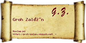 Groh Zalán névjegykártya